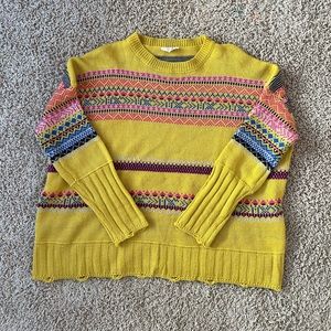 Easel Los Angeles Oversized Boho Sweater- Mustard Womens size S